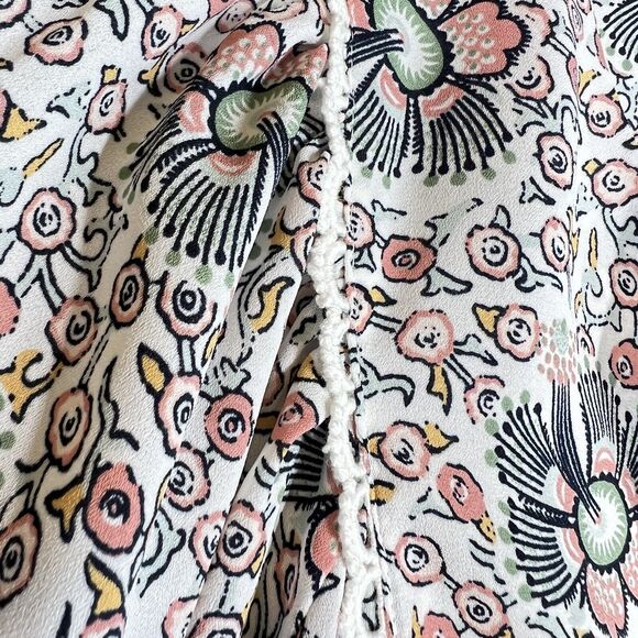 NWT Loft Outlet sz XS Pink Floral Short Sleeve Top Blouse Boho Peasant - Picture 6 of 9
